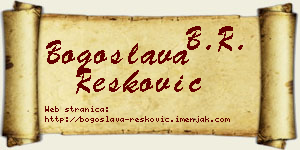 Bogoslava Resković vizit kartica